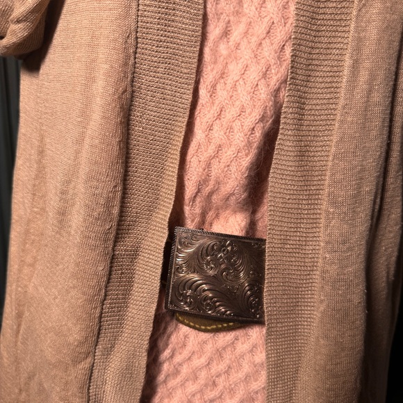 100%Linen, Women's Tan Sweater Cardigan - Picture 11 of 16